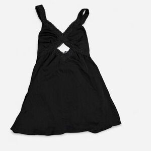 American Eagle Black Floral Lace Trim Mini Slip Dress Size XS